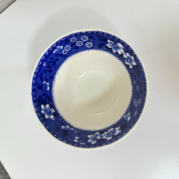 VTG Copeland Spode Tower Blue & White 4 -7/8" x 3" Cranberry Bowl Gadroon EUC - Picture 6 of 11